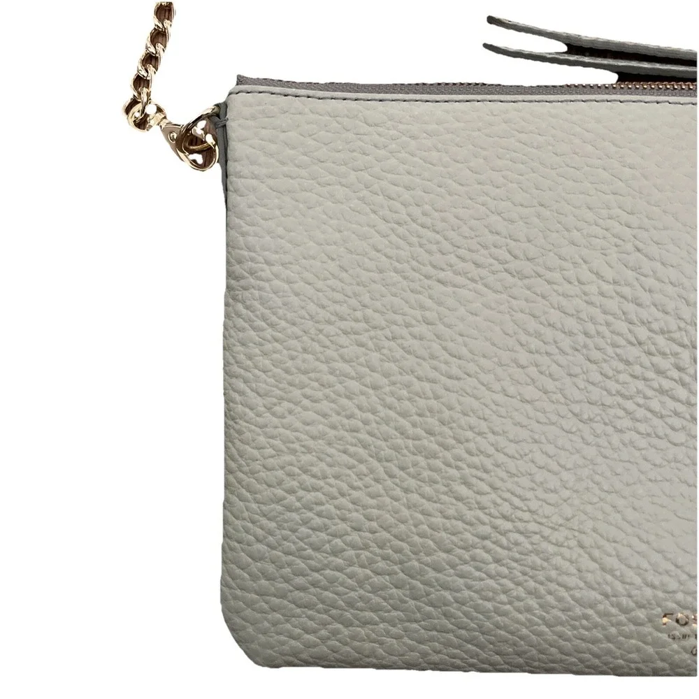 Fossil Sydny Chain Topzip Pastel Green ZB5702314 Leather Shoulder Bag/Clutch EUC